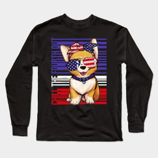 Corgi 4th of July Funny Dog Long Sleeve T-Shirt